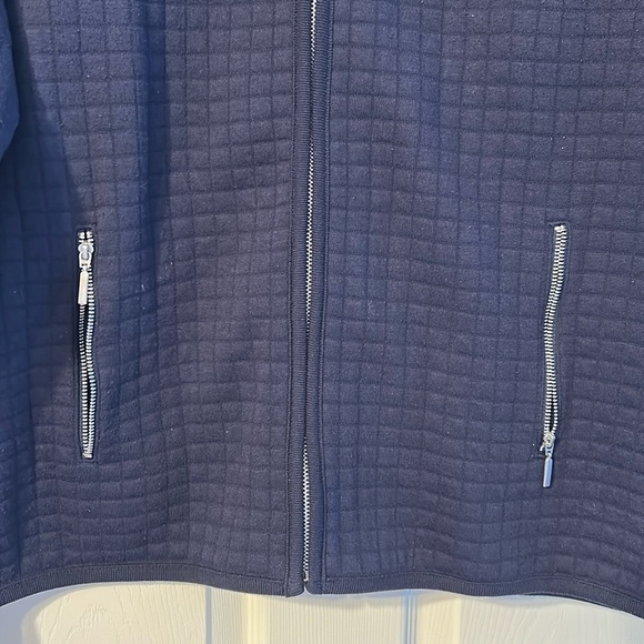 Vintage Karen Scott Plus Size Navy Long Sleeve Lightweight Jacket Vest Size 2X - Picture 4 of 5